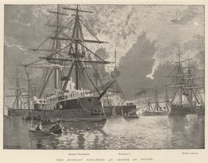 Het Russische Eskader voor Anker bij Toulon